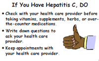 Sample wallet card on what to do if you have hepatitis C