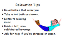 Sample wallet card with relaxation tips