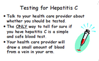 Sample wallet card for hepatitis C testing